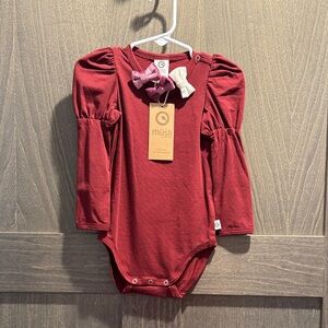 NWT Size 12-18 Months Maroon Long Sleeve Kids Onesie